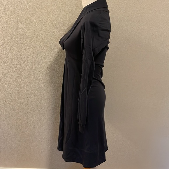 Diane Von Furstenberg Size 2 Dark Grey Wool Cowl Dress - Picture 6 of 9
